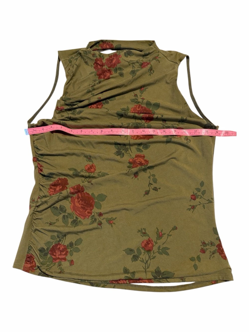 Reformation Olive Green Floral Mock-Neck Tank - Picture 9 of 12